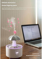 V88 3'ü 1 arada Yağmur Damlası Nemlendirici ve Esansiyel Yağ Difüzörü, Serin Sis, 360 Derece Şelale, Fısıltılı Yağmur Sesi ve 7 Ruh Hali Işığı, Şemsiye Tasarımlı Hava Nemlendirici, Ev, Yatak Odası, Oturma Odası - H3Y - KolayMagza