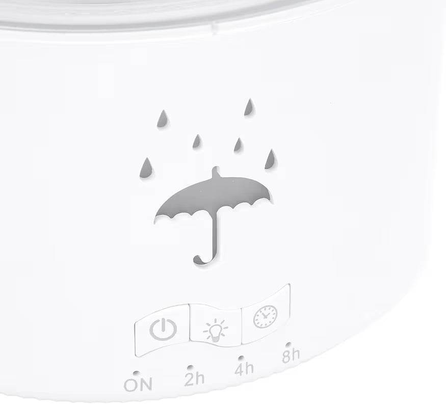 V88 3'ü 1 arada Yağmur Damlası Nemlendirici ve Esansiyel Yağ Difüzörü, Serin Sis, 360 Derece Şelale, Fısıltılı Yağmur Sesi ve 7 Ruh Hali Işığı, Şemsiye Tasarımlı Hava Nemlendirici, Ev, Yatak Odası, Oturma Odası - H3Y - KolayMagza