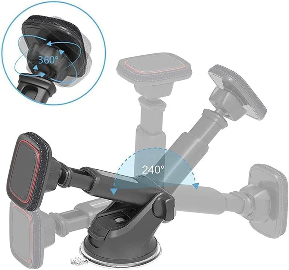 Torpidoya koyulan mıknatıslı 360 derece ayarlanabilir uzayabilir araç içi telefon tutucu - R1A - KolayMagza
