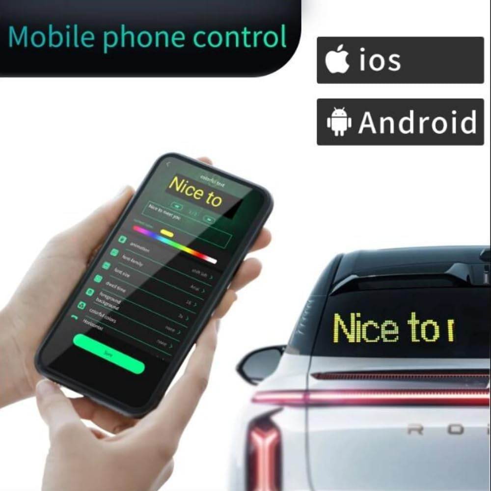 180*70mm smart car led panel kumandalı esnek led amtrix ekran paneli - G5U - KolayMagza