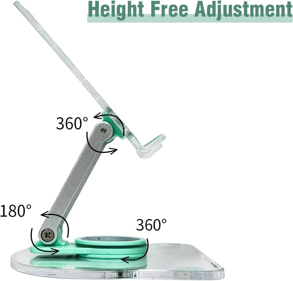 Şeffaf 360 derece döner masa üstü teblet telefon katlanabilir standı - N1G - KolayMagza