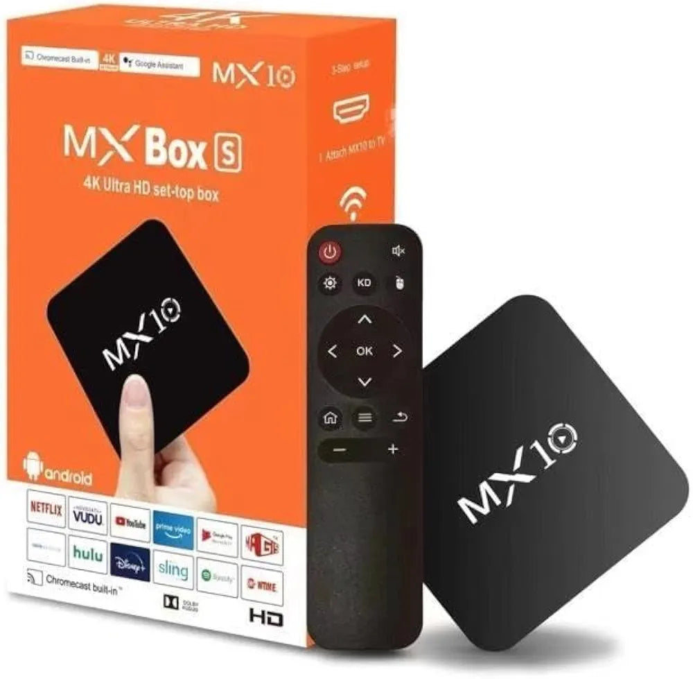 MX10 4K Ultra HD Android TV Box Medya Oynatıcı – Wi-Fi Destekli Akıllı Smart TV Dönüştürücü Zayden
