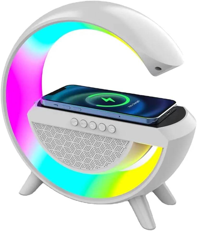 Hm-2309 rgb ışıklı kablosuz hoparlör - 15w güç, saatli, şarjlı, müzik ve tarz bir arada! - H2S - KolayMagza