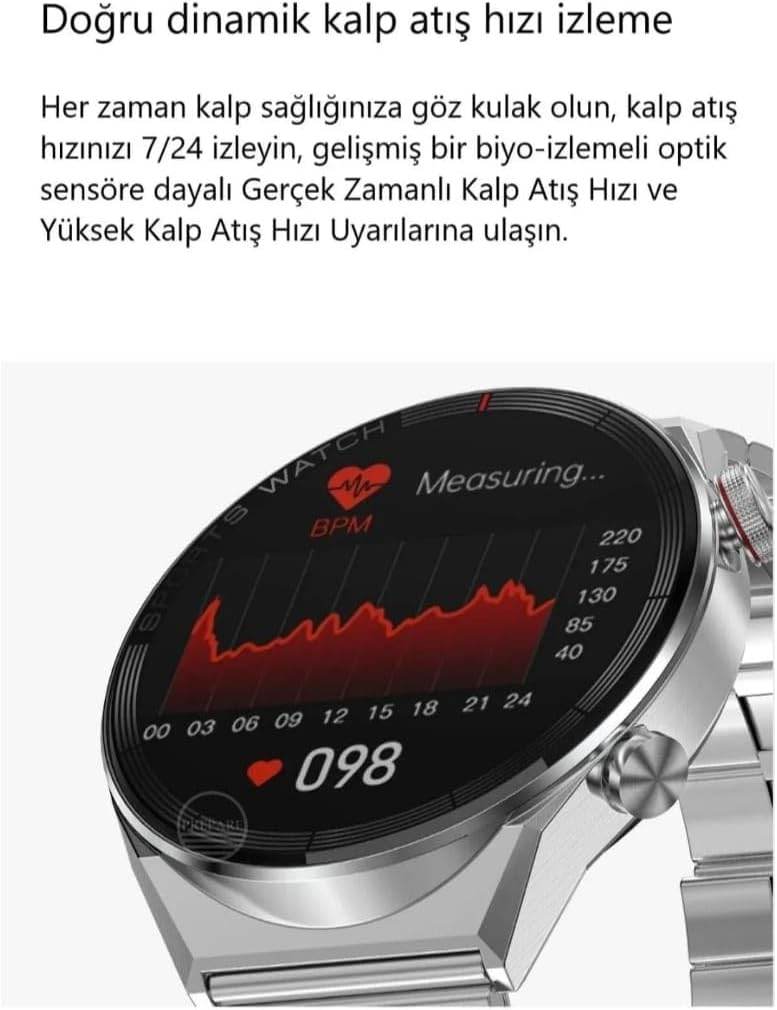 Dt 3 mate siri nfc 46mm 1,5 inç amoled ekran ios android uyumlu akıllı saat - A1S - KolayMagza