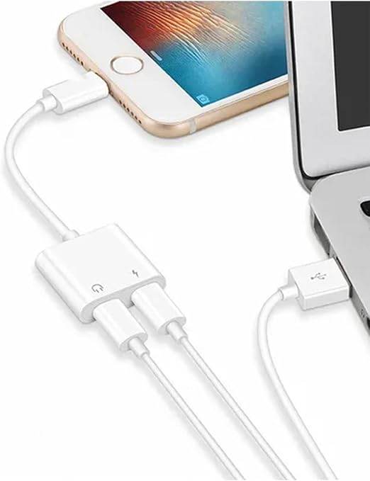 Lightning 2in1 çoğaltıcı kulaklık ve şarj dönüştürücü - D1F - KolayMagza