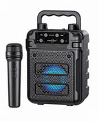 GTS-2333 Kablosuz Karaoke Mikrofonlu Işıklı Taşınabilir Bluetooth Hoparlör 3 İnç fm radyolu CARBON
