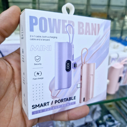 5,000 mah mini led göstergeli typeC ve lightning powerbank