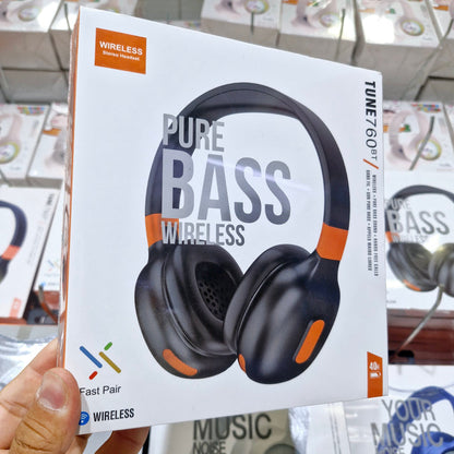 Tune 760bt Wireless Over-the-Head Bluetooth Headphones - Superior Sound Experience with 40-Hour Battery Life, Fast Connection, and Call Support - U1N