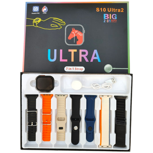 S10 Ultra 2 Akıllı Çocuk Saati, 7 kayış kordonlu , manyetik şarj cihazı, titanyum gövde | paslanmaz çelik | şık ve benzersiz kayışlarla erkekler, çocuklar, kızlar, erkekler ve kadınlar için uygundur. - A3F