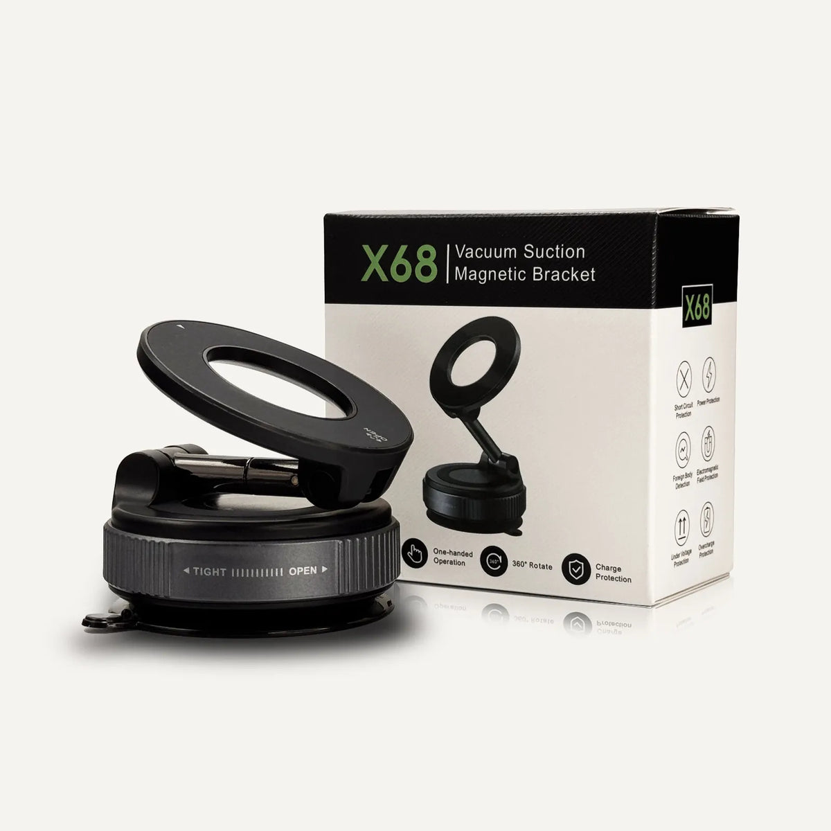 X68 Vakumlu ve Magsafe Uyumlu Manyetik Araç İçi Telefon Tutucu - 360° Dönebilen Torpido ve Cam Tutacağı İVO