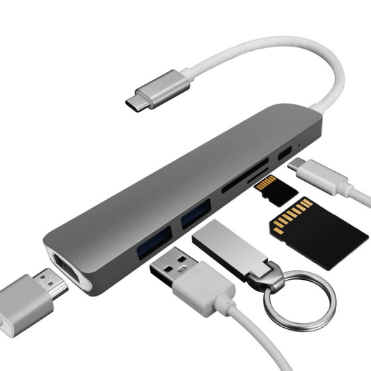 Typec input multi-function 7 in 1 hdmi sd tf usb pd 4k supported multi converter cpx106 - D2B