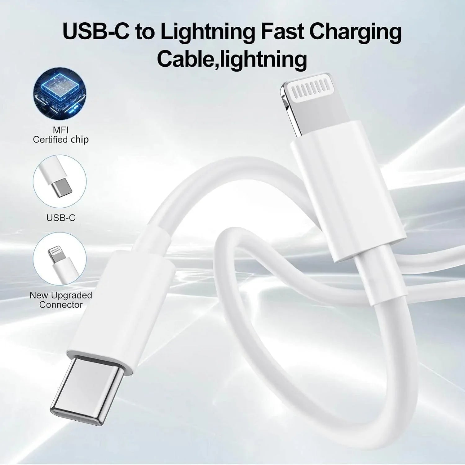 كابل شحن سريع USB-C إلى Lightning PD بطول 1 متر