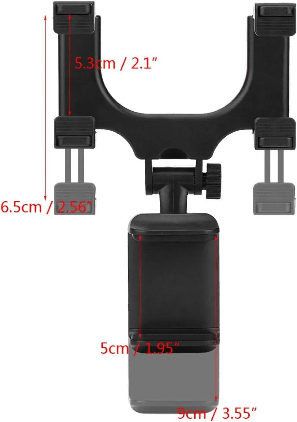 Universal rearview mirror mounted car phone holder