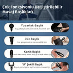 ( 5 adet ) Multifon Kablosuz Sporcu Masaj Tabancası - Şarjlı ve Kademeli Titreşimli Kas Rahatlatıcı Masaj Aleti SANTRAL HAN