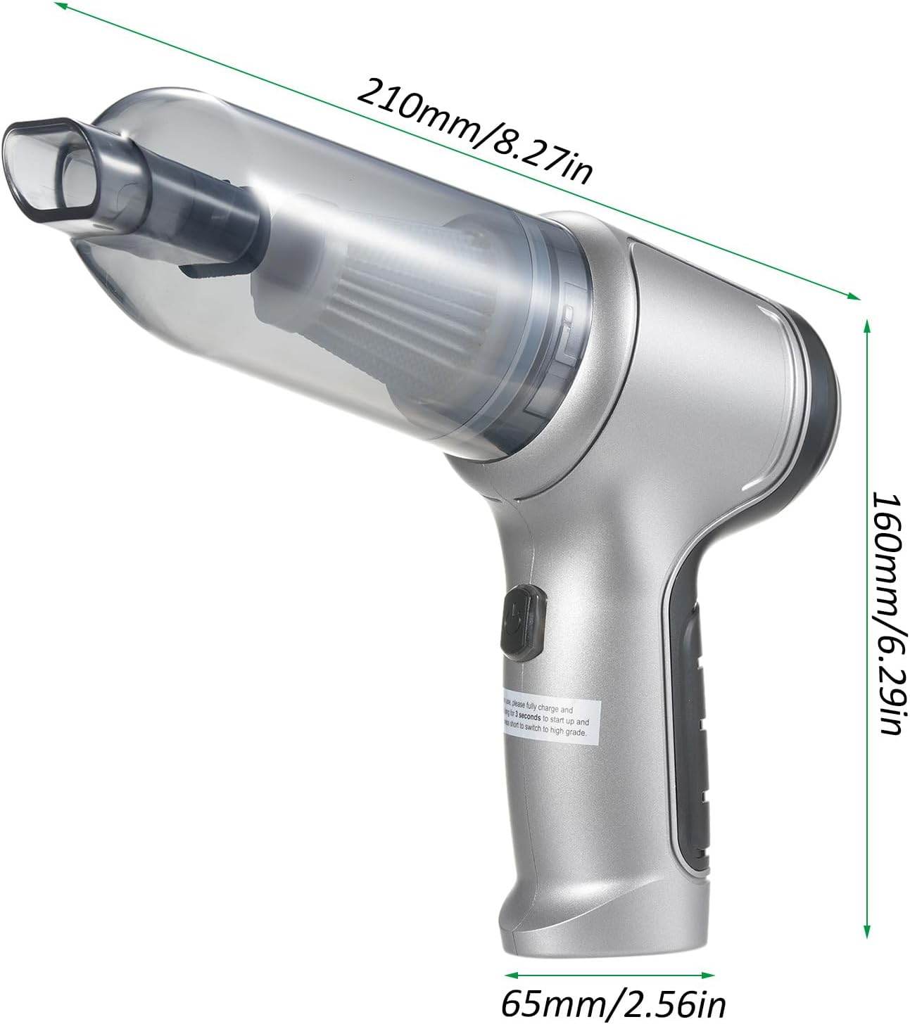 Araba için Mini Elektrikli Süpürge 19000Pa Güçlü 3 kademeli Motor Kablosuz El Vakumu Yüksek Güç ve Tip-C ile Taşınabilir Araba Süpürgesi Basınçlı Hava Silgi Klavye Temizleyici - G6Q - KolayMagza