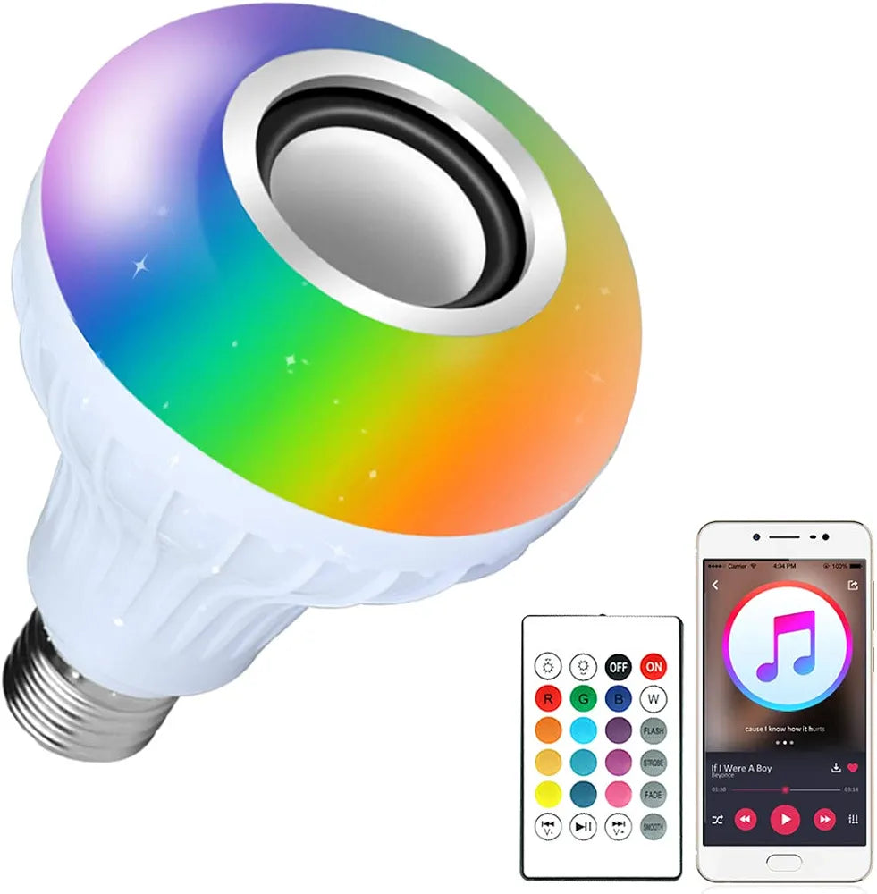 ( 5 adet ) 12W Bluetooth Hoparlörlü RGB Renkli LED Akıllı Ampul (Kumandalı) SANTRAL HAN