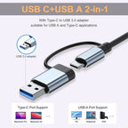 5 in 1 Type-C ve USB 3.0 Çok Fonksiyonlu Hub - 3 Port USB Çoklayıcı, SD/TF Kart Okuyucu Dönüştürücü Adaptör Tucci