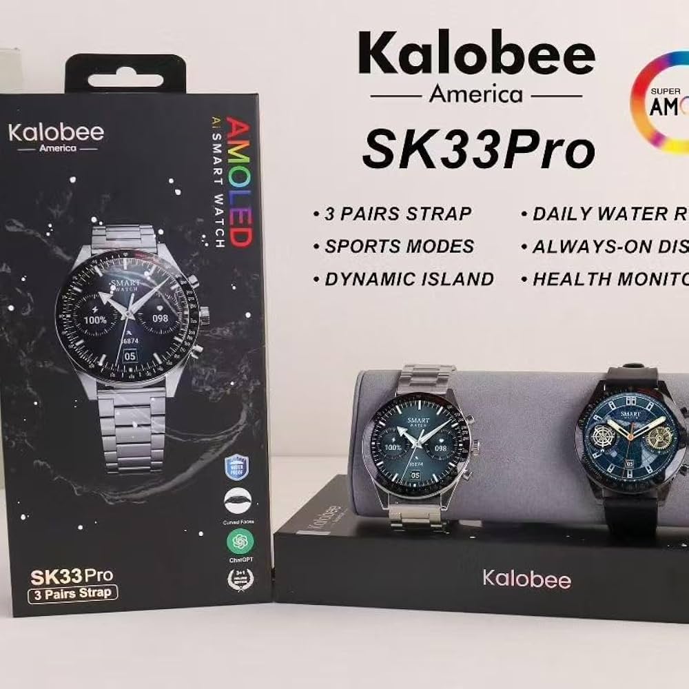 SK33 Pro Premium AMOLED Ekran Yuvarlak Akıllı Saat - Bluetooth Arama, AI & ChatGPT Desteği + 3 Farklı Kordon Hediyeli (Android ve iOS Uyumlu) LENSUN