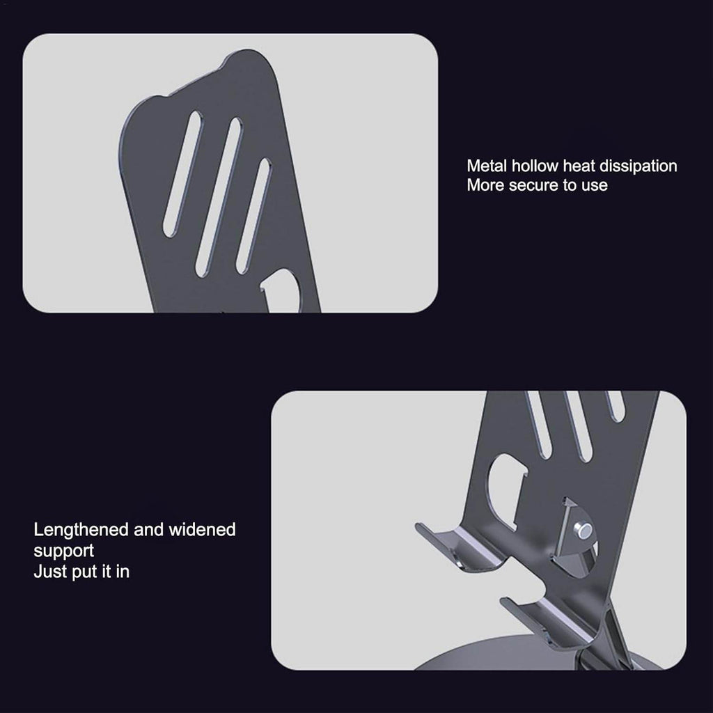 Masa üstü metal 360 derece döner telefon standı - N1E - KolayMagza