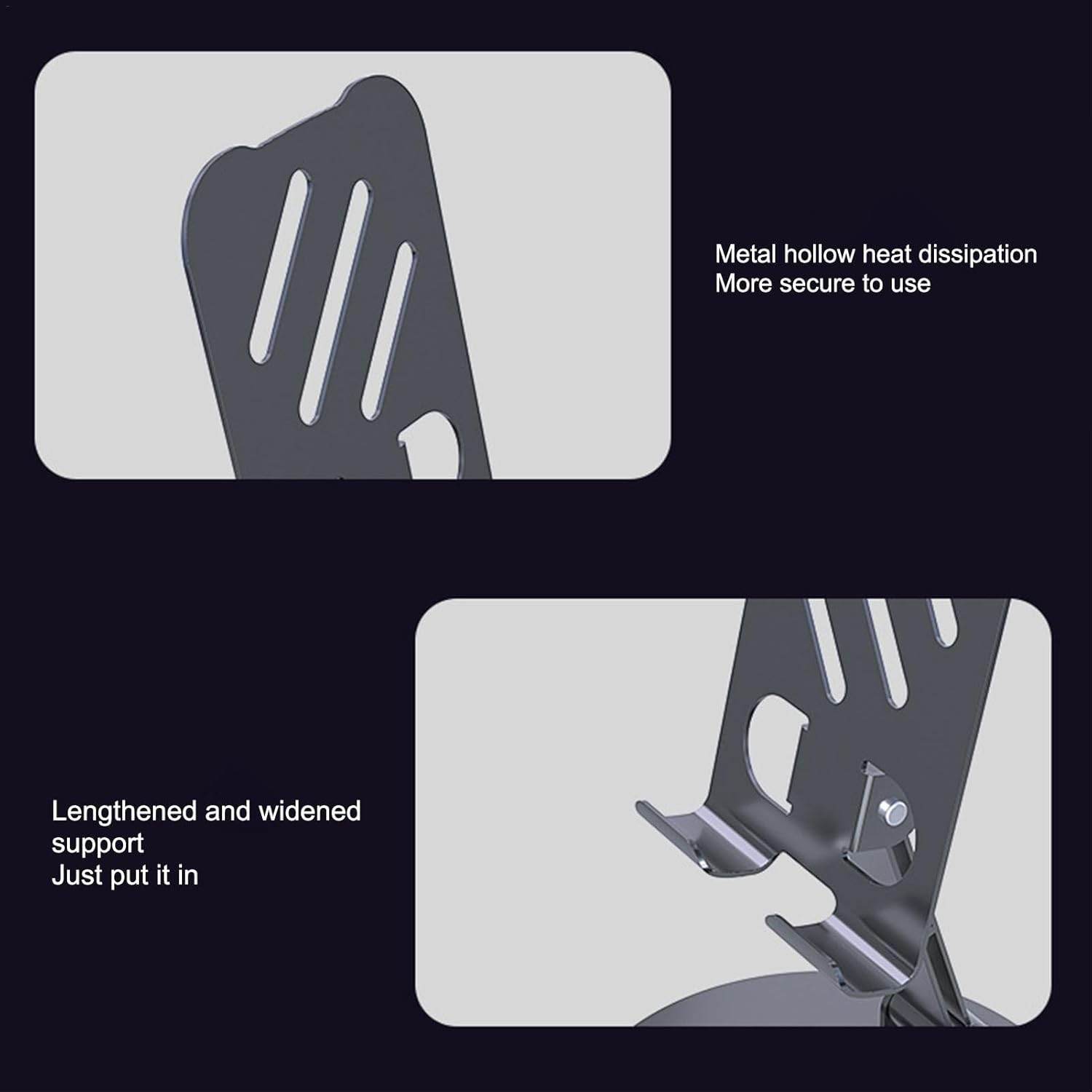 Masa üstü metal 360 derece döner telefon standı - N1E - KolayMagza