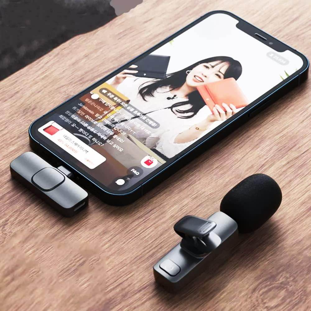 K9 kablsuz typec girişli çift canlı yaka mikrofon - G2S - KolayMagza