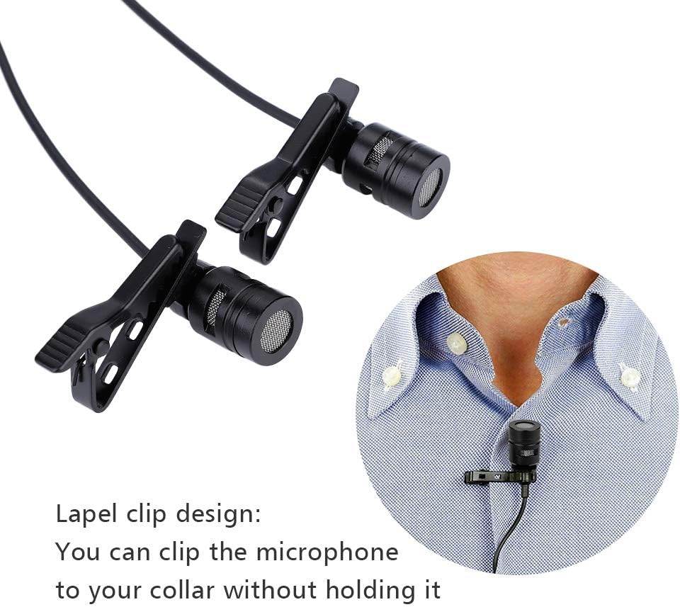 3.5mm aux jak girişli ikili kablolu çift yaka mikrofon - G1P - KolayMagza