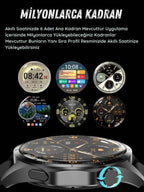 GT4 Max Premium Klasik Erkek Akıllı Saat Amoled Ekranlı Sesli Görüşme Yapan NFC,GPS,Spor Takibi,Rehber Kaydı Android&iOS İphone Huawei Xiaomi Uyumlu Kol Saati - A3J - KolayMagza