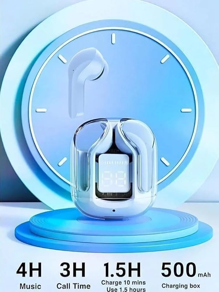 Dijital Göstergeli şeffaf TWS Kablosuz Bluetooth 5.3 Kulaklık JBK