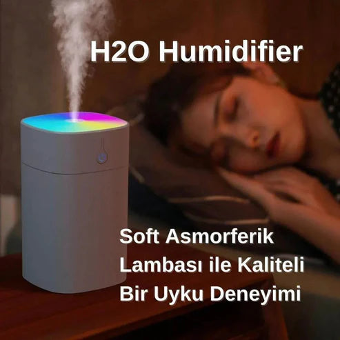 H2O Portable Air Humidifier | RGB Light Steam Machine & Aroma Diffuser | Silent and Effective Humidification