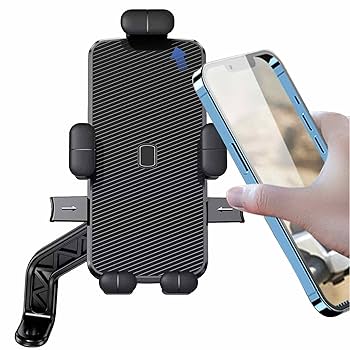 CM18MT Motorcycle Phone Holder Mirror Mounted One Touch Automatic Lock, 360° Rotating, Water Resistant and Strong Fixation Easy to Use - R2E