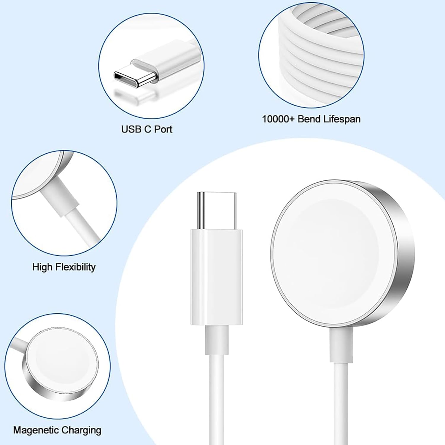 TypeC girişli manyatik akıllı saat watch hızlı şarj cıhazı - S4A