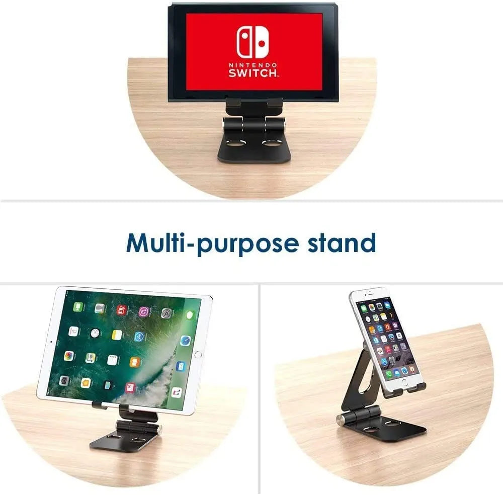 ( 5 adet ) Metal Ayarlanabilir Masaüstü Telefon ve Tablet Tutucu Stand - Katlanabilir Kaymaz Tabanlı KolayMagza KM Technology - Toptan Telefon Aksesuarları