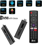 TV98 ATV Stick Mini TV Stick Android 14 H618 Dört Çekirdekli Cortex A53 Desteği 8K Video 2.4G 5G WiFi BT5.0 Sesli Uzaktan Kumanda Akıllı TV Kutusu (2+16GB) - G6H