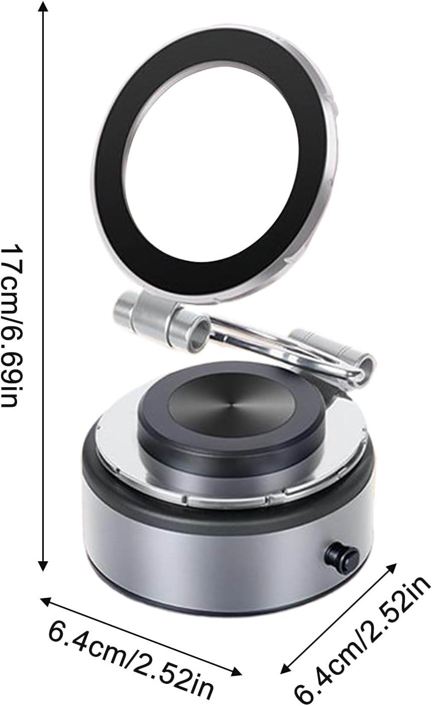 Elektrikli vakumlu magsafe magnetli araç içi telefon tutucu 360 derece döner - R2N - KolayMagza