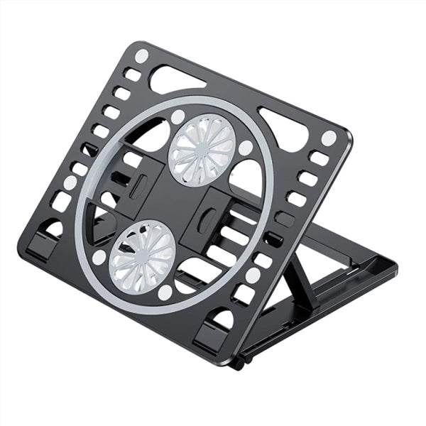 Çift fanlı katlanabilir yüksekliği ayarlanabilir laptop soğutma standı cj070 - G2F - KolayMagza