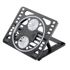 Çift fanlı katlanabilir yüksekliği ayarlanabilir laptop soğutma standı cj070 - G2F - KolayMagza