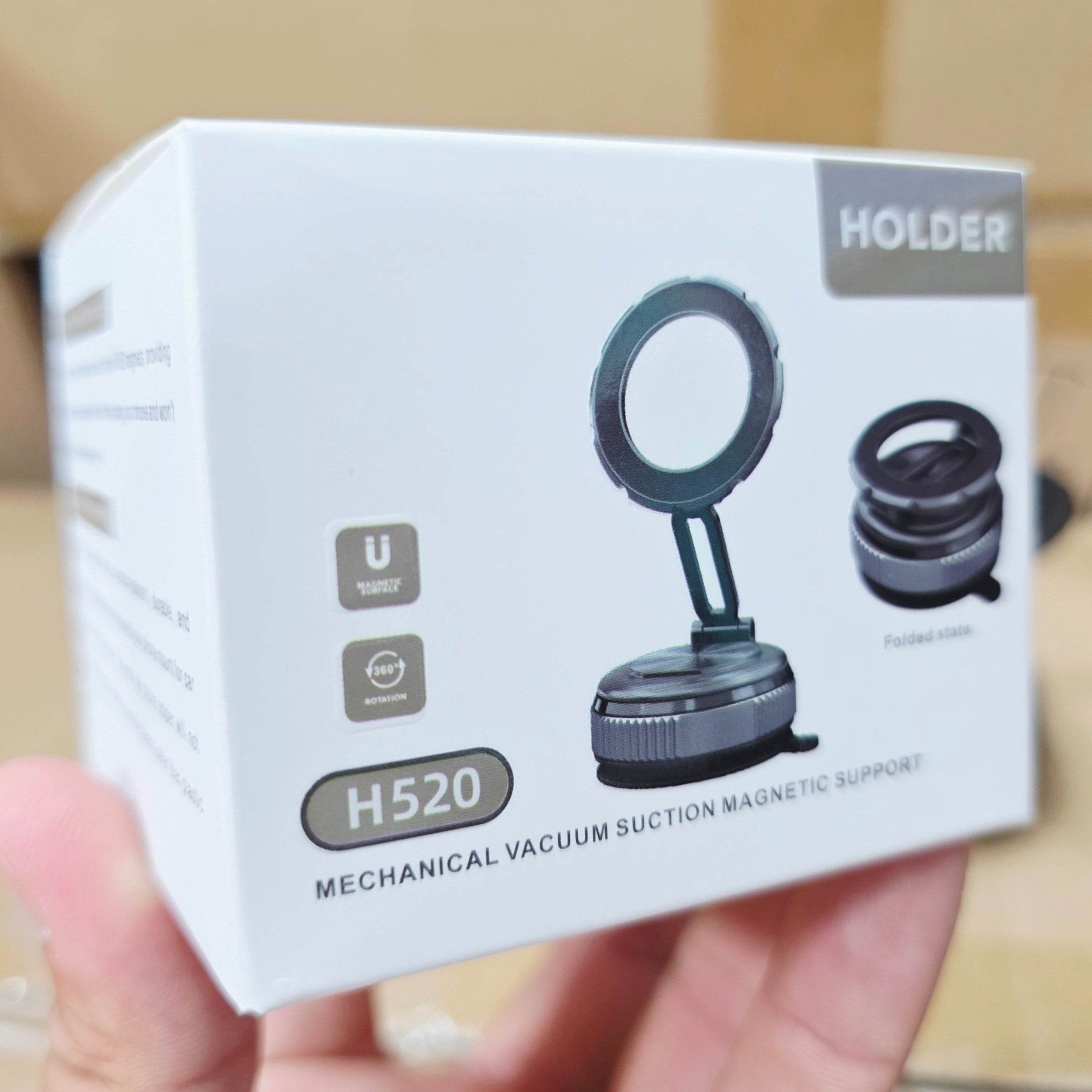 H520 vantuz emişli magnetik magsafeli telefon tutucu 360 derece döner ayarlanabilir açılı araç içi telefon tutucu - R2K - KolayMagza