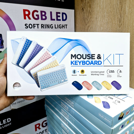 Kablosuz mouse & klavye seti şarj edilebilir Bluetoothlu taşınabilir mouse & keyboard kit