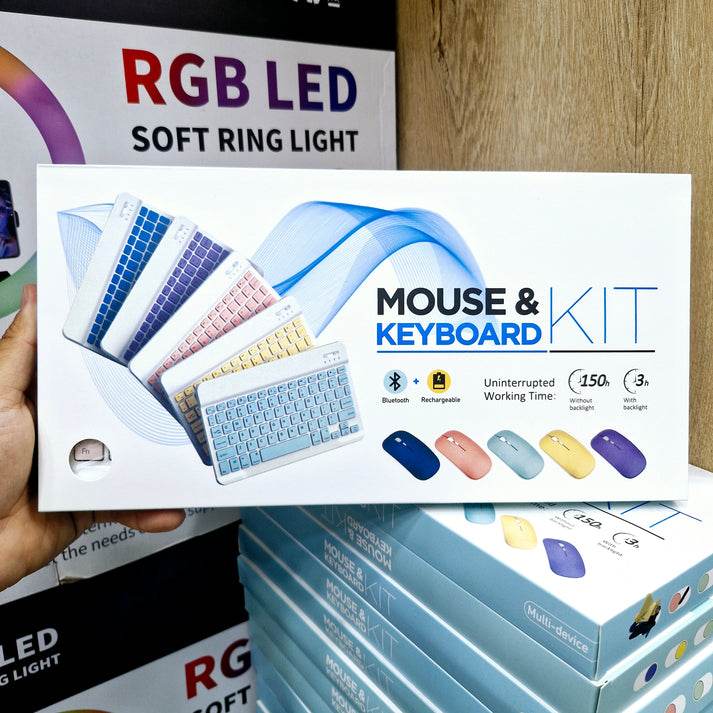 Kablosuz mouse & klavye seti şarj edilebilir bluetoothlu taşınabilir mouse & keyboard kit - G2Z - KolayMagza