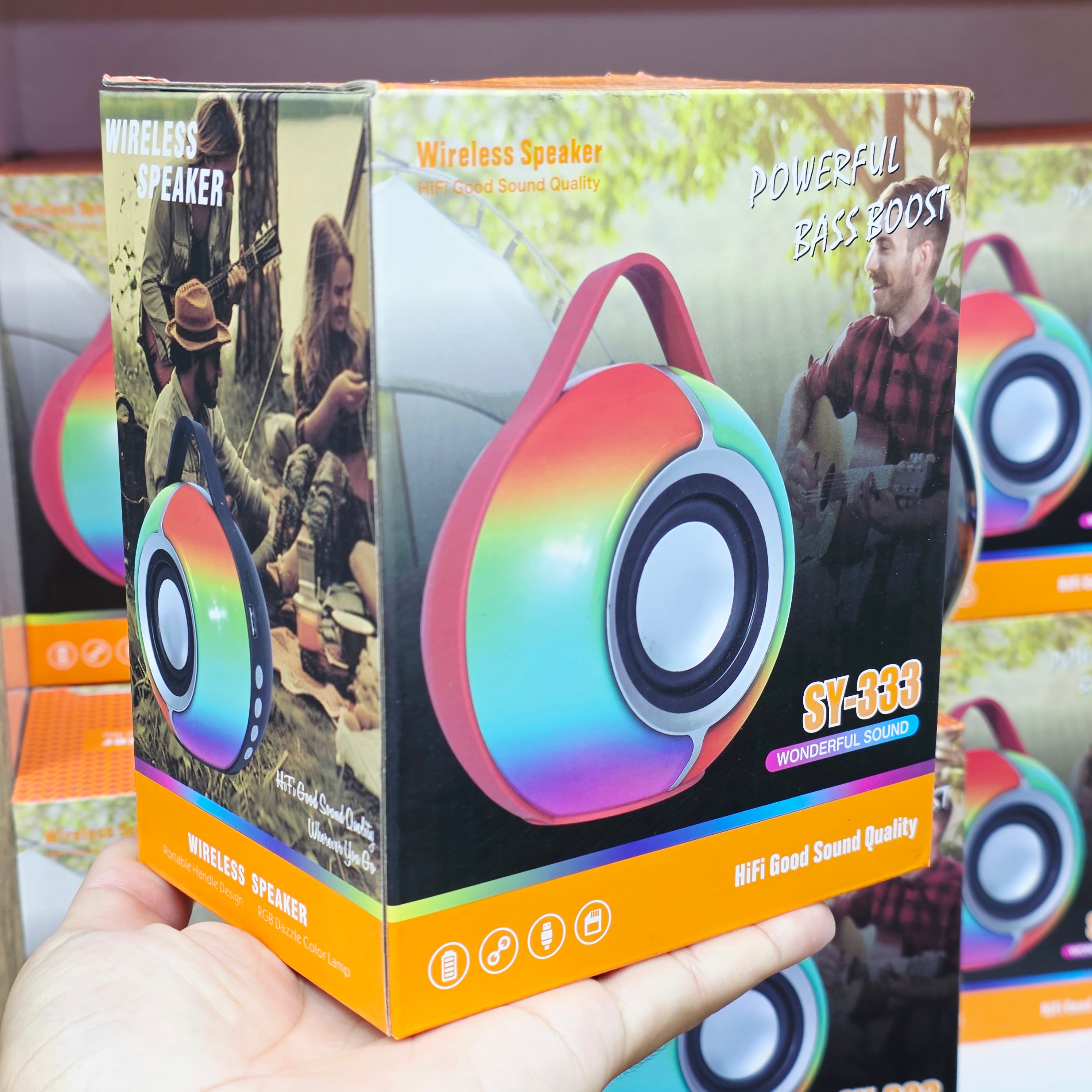 SY-333 Taşınabilir Kablosuz Bluetooth Hoparlör - RGB Renkli Işıklı, Güçlü Bass Boost, 5W RMS, TWS Destekli Ses Bombası Zayden