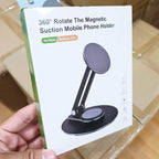 360 derece döner ayarlanabilir katlanabilir metal masa üstü mıgnatıslı telefon tablet tutucu - N1Q - KolayMagza