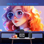 HY320 Mini 4K Destekli Akıllı Taşınabilir Projeksiyon Cihazı - Android 11, Dual WiFi 6, Bluetooth 5.0 Siyah Ev Sineması Ev Tipi Projektör