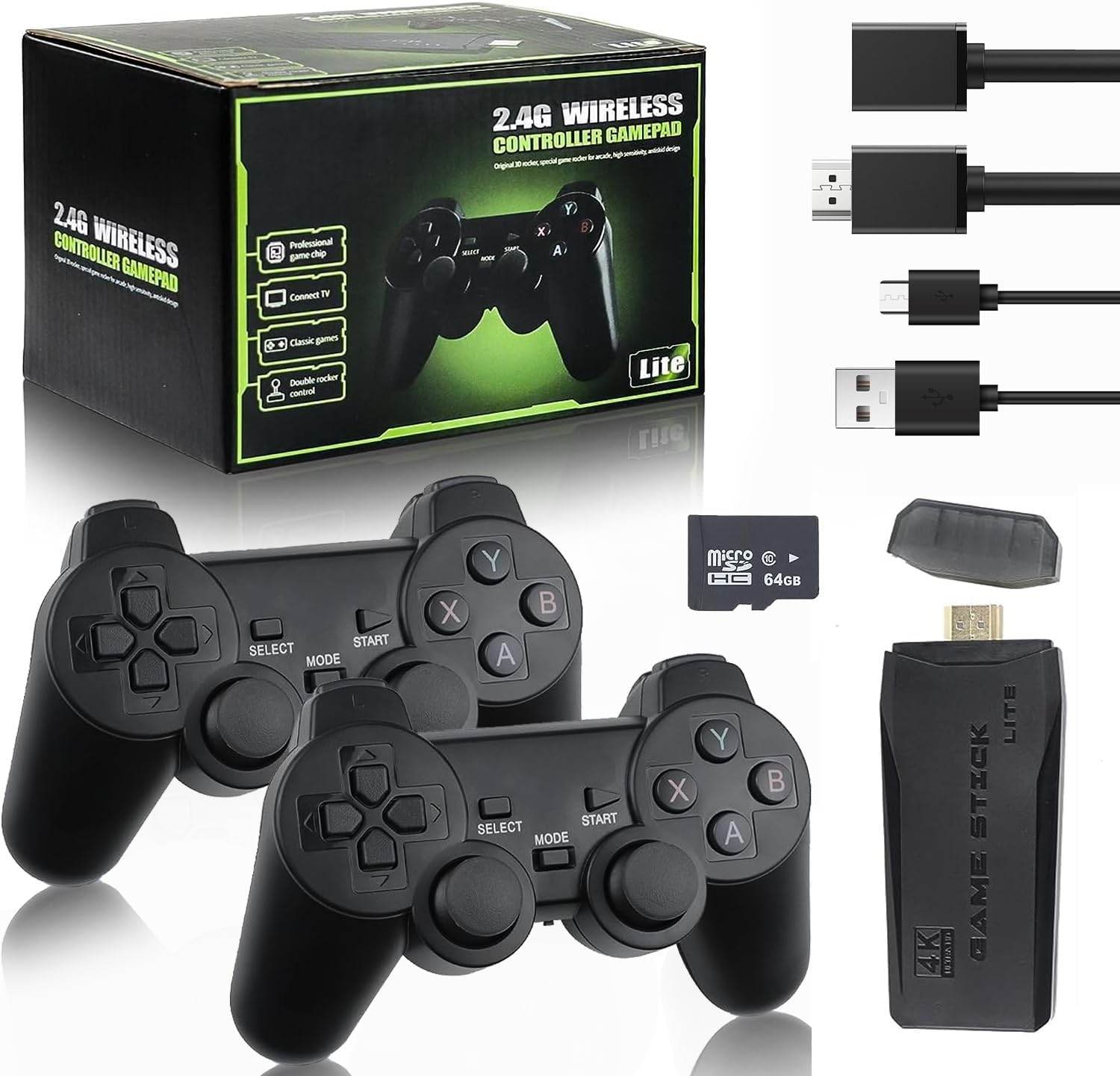 M8 64gb dual pad 4k game stick – 20.000+ oyunlu retro oyun konsolu 2,4g gamepad - G3C - KolayMagza