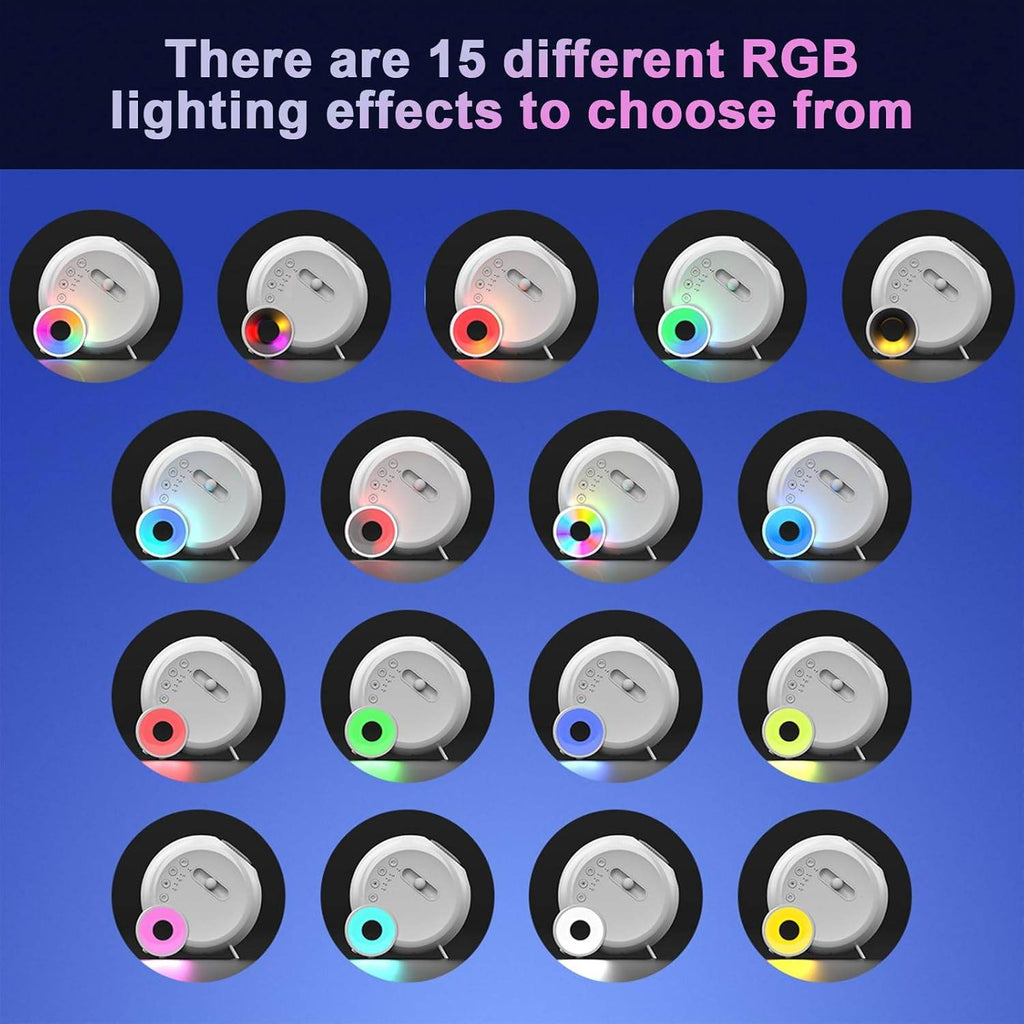 Galaxy Projektör Yıldız Gökyüzü Projeksiyon Lambası 13 Film Diski RGBCW Yatak Odası Ortam Işığı Gece Lambası BT Hoparlörler 15 Beyaz Gürültü Parçası 1H/2H/4H Uzaktan Kumanda ile Zamanlayıcı Ay - H3P - KolayMagza