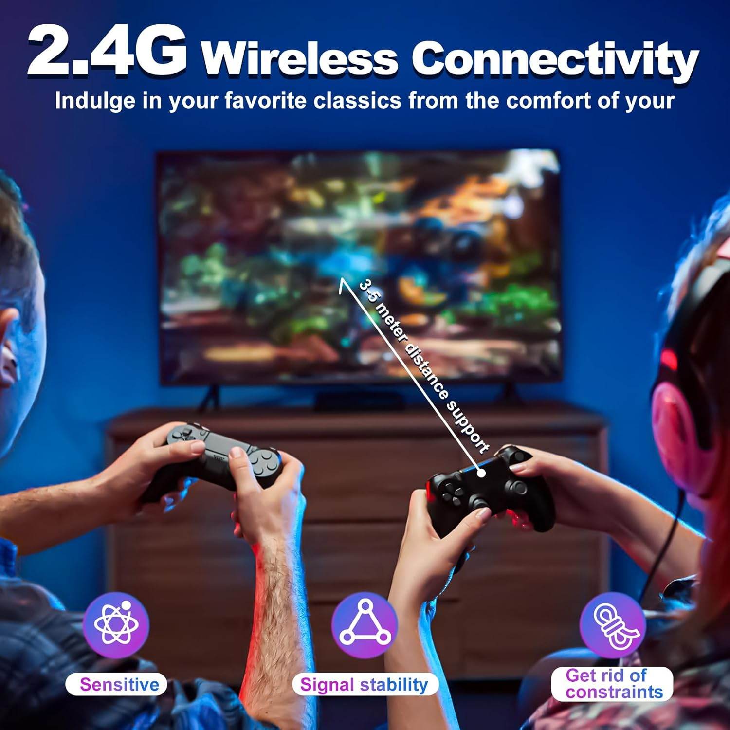 M8 64gb dual pad 4k game stick – 20.000+ oyunlu retro oyun konsolu 2,4g gamepad - G3C - KolayMagza