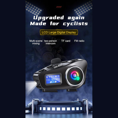 Q58 Max Kablosuz Motosiklet İnterkom Kulaklık Gürültü Engelleme, radyolu 2 Sürücü için 500M İçinde canlı telsiz Konuşur 5.3v bluetooth su geçirmez - G6P