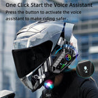 Y10 su geçirmez kask intercom bluetoothlu stereo rgb ışıklı universal - G2P - KolayMagza