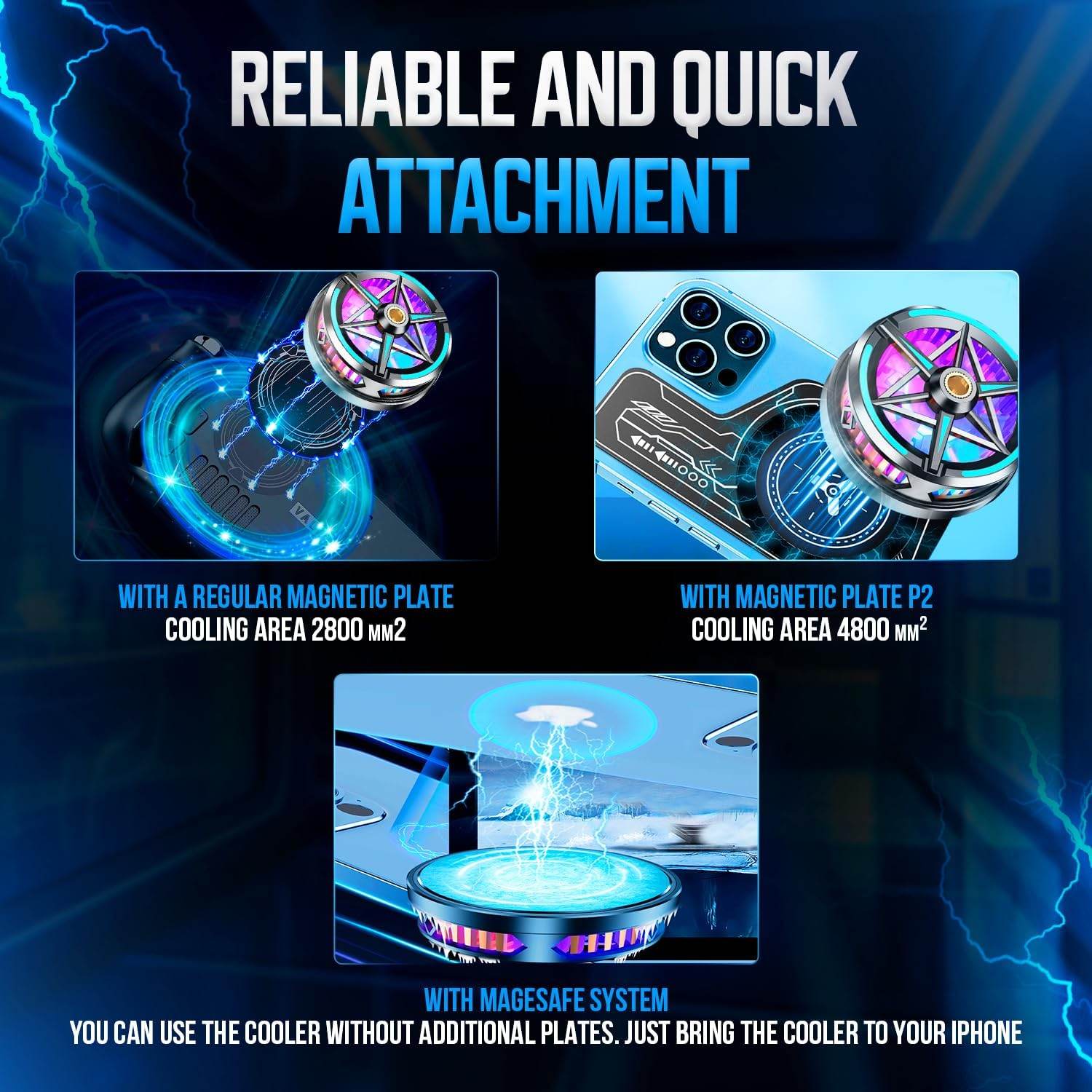 S6 mıknatıslı fanlı len ışıklı kilipsli radyatör telefon soğutucu - G2G - KolayMagza