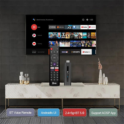 TV98 ATV Stick Mini TV Stick Android 14 H618 Dört Çekirdekli Cortex A53 Desteği 8K Video 2.4G 5G WiFi BT5.0 Sesli Uzaktan Kumanda Akıllı TV Kutusu (2+16GB) - G6H