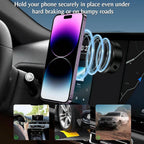 Vantuz emişli vakumlu typeC şarjlı magnetli sabit başlı araç içi telefon tutucu - R2L - KolayMagza